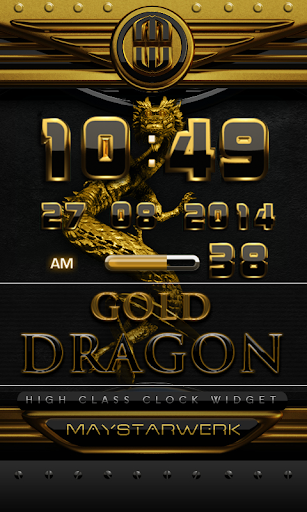 【免費個人化App】dragon digital clock gold-APP點子