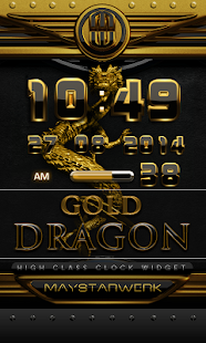 dragon digital clock gold - náhled