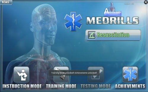 Android application Medrills: Performing CPR screenshort