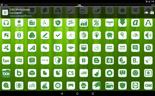 【免費個人化App】VRS White-Green Icon Pack-APP點子
