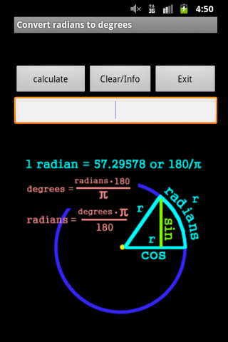 Convert radians to degrees