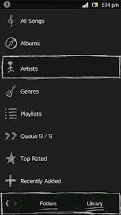 Poweramp Blackboard Skin - screenshot thumbnail