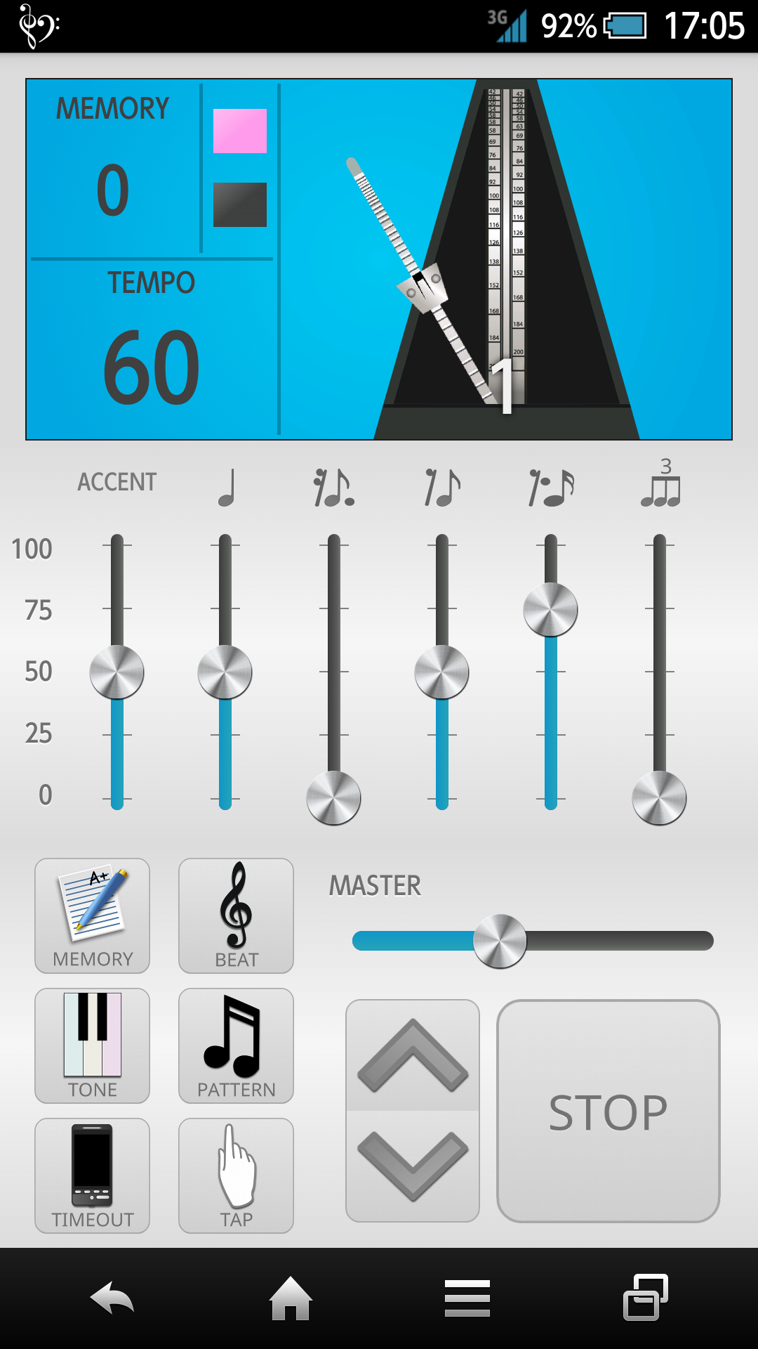 Android application " Be-Awake " Metronome Regular screenshort