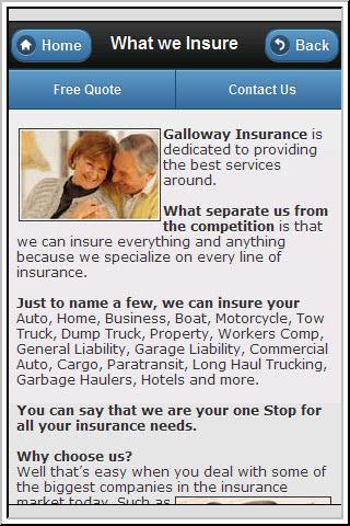 Auto and home insurance quotes - screenshot