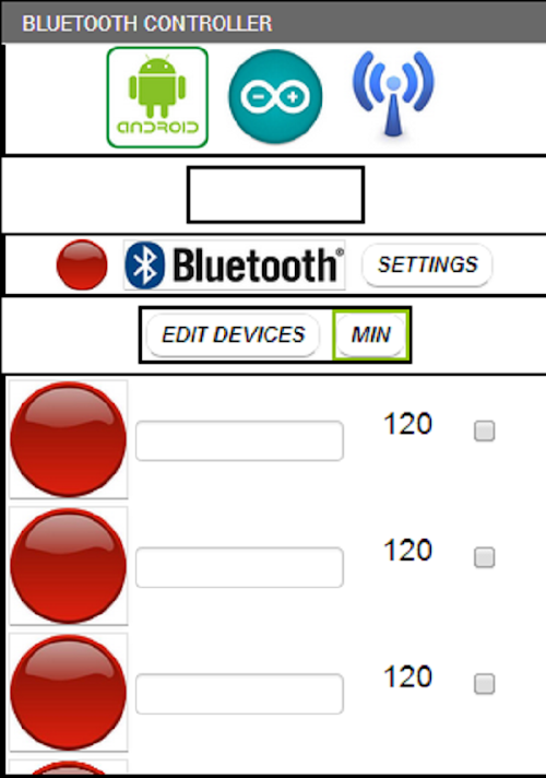 Android application ARDUINO BLUETOOTH CONTROLLER screenshort
