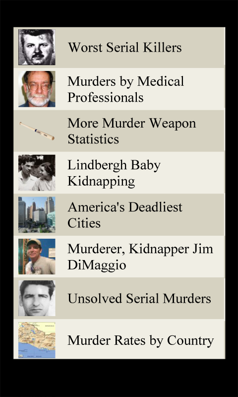 Murder Lists Screen 2