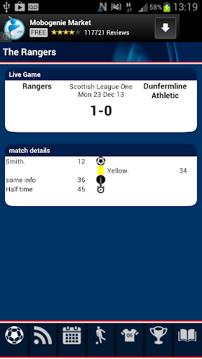 Rangers Match Alert