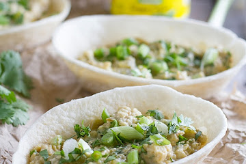 Mashed Chickpea and Green Chile Bowls