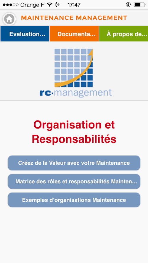 Android application Maintenance Management screenshort
