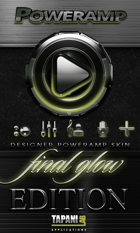 Android application Poweramp skin Olive Glow screenshort