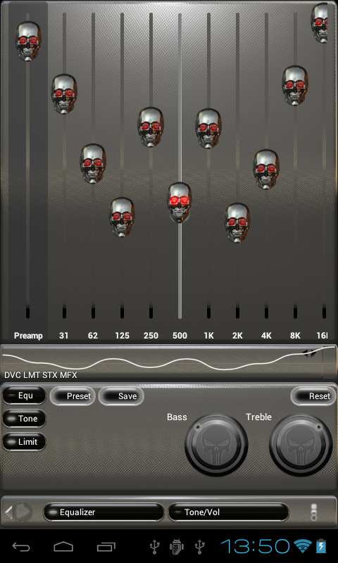 Poweramp skin skull titan Screen 3