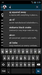 Military Dictionary Screen 3