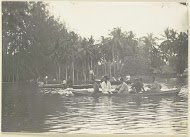 Hoog water op Wampoerivier, Tandjong Poera, Langkat Sumatra