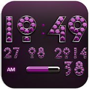 Digi Clock Widget Pink Diamond