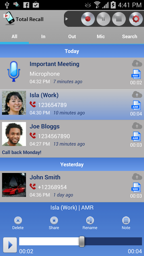 Call recording app