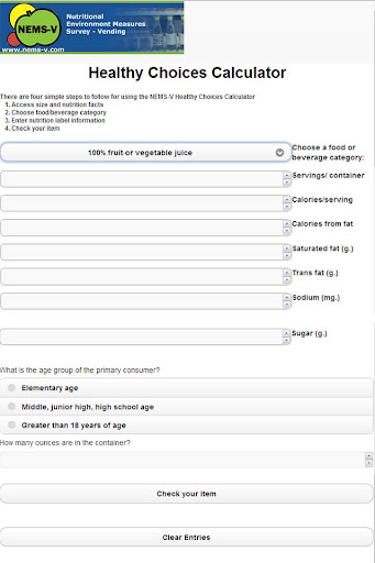 Healthy Choice Calculator