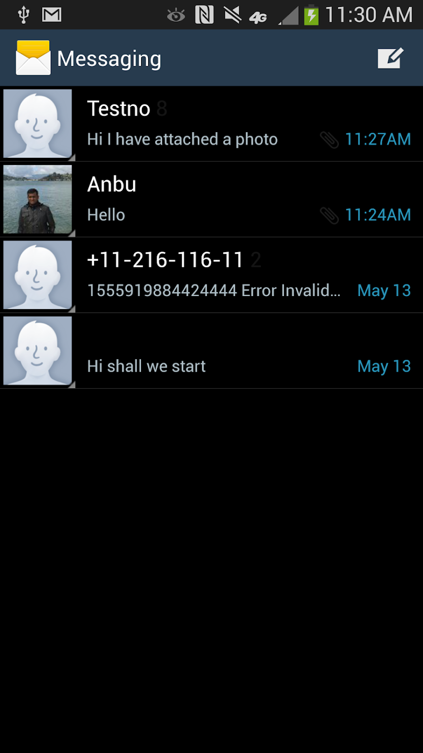SMS MMS Messenger Screen 2