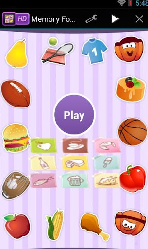 Memory Foods Games