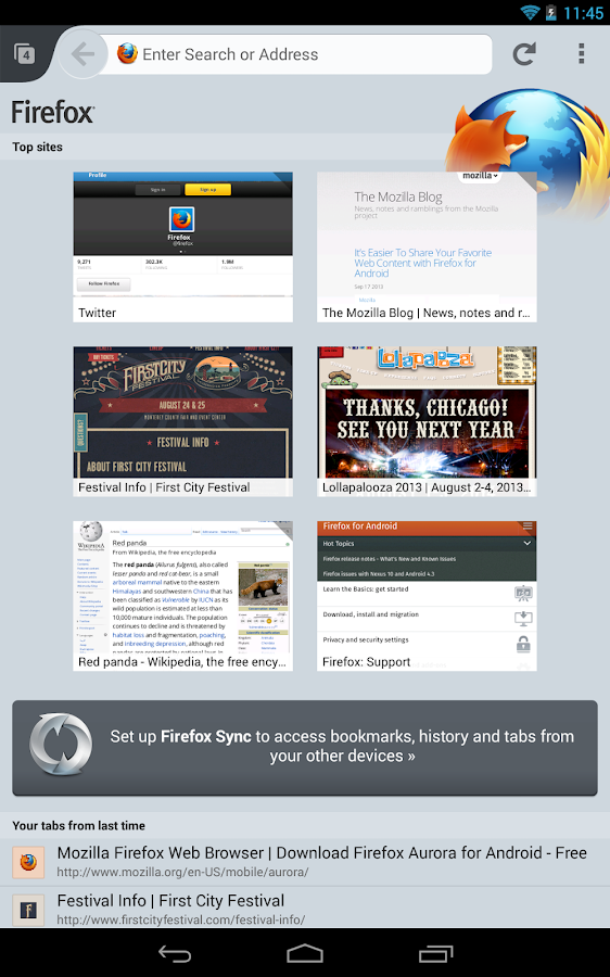 Firefox Browser for Android - screenshot