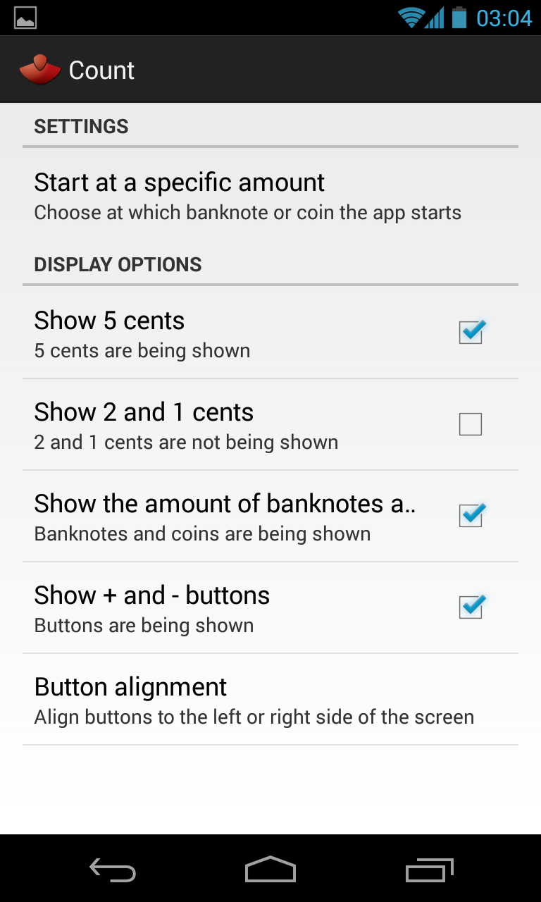 Euro Count Donate Screen 2