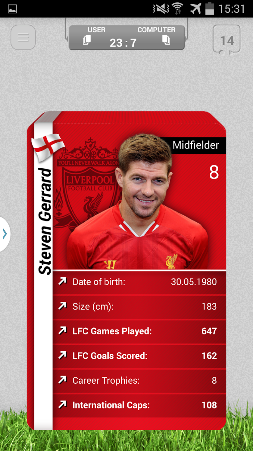 Liverpool FC Stat Attack 2014 Screen 1