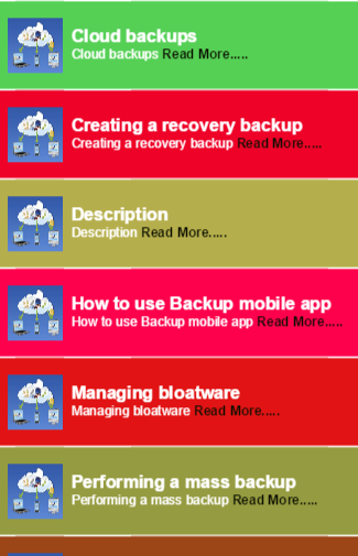 Backup mobile app