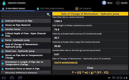 Hydraulics Calculator Tablet poster 5