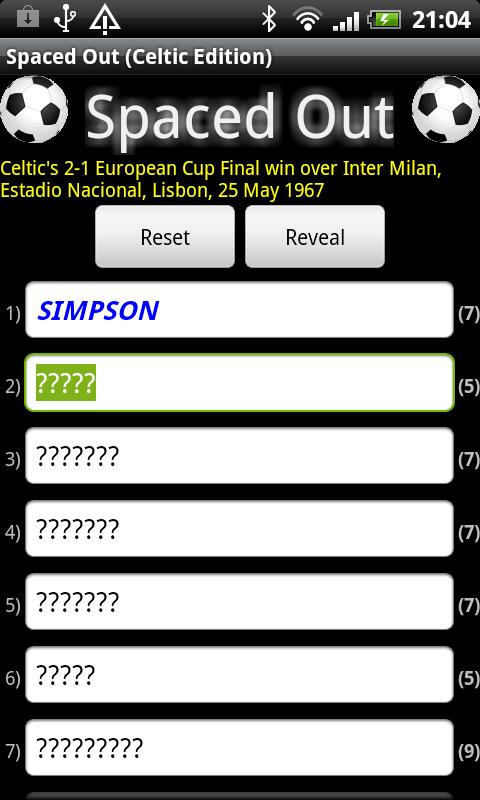 Spaced Out (Celtic) Screen 3