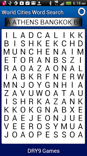 World City Names Word Search