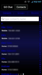 GO SMS Dark Blue Theme Screenshots 4