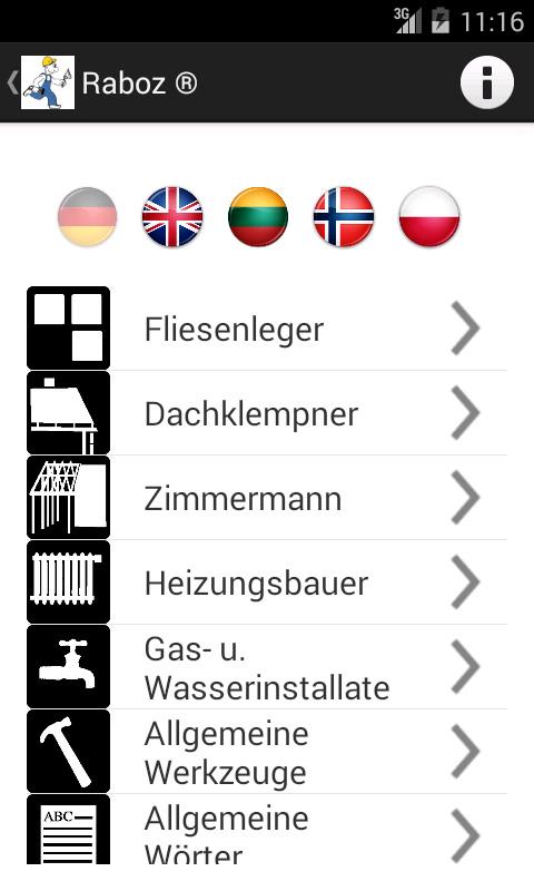 Android application RABOZ ® screenshort
