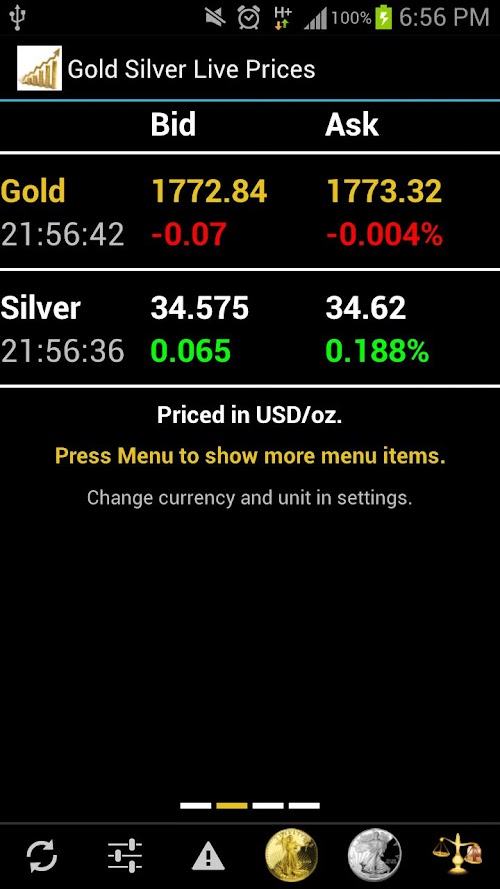 Android application Gold Silver Prices License Key screenshort