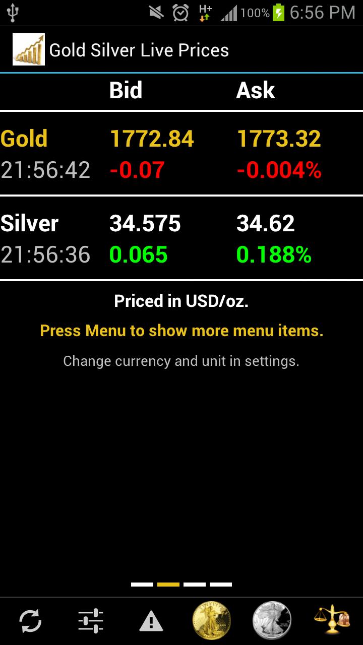 Gold Silver Prices License Key Screen 1