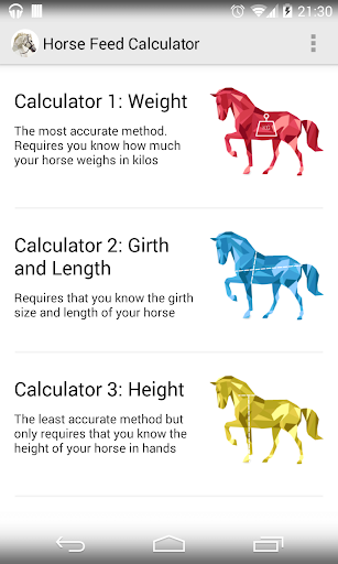 Horse Weight Feed Calculator