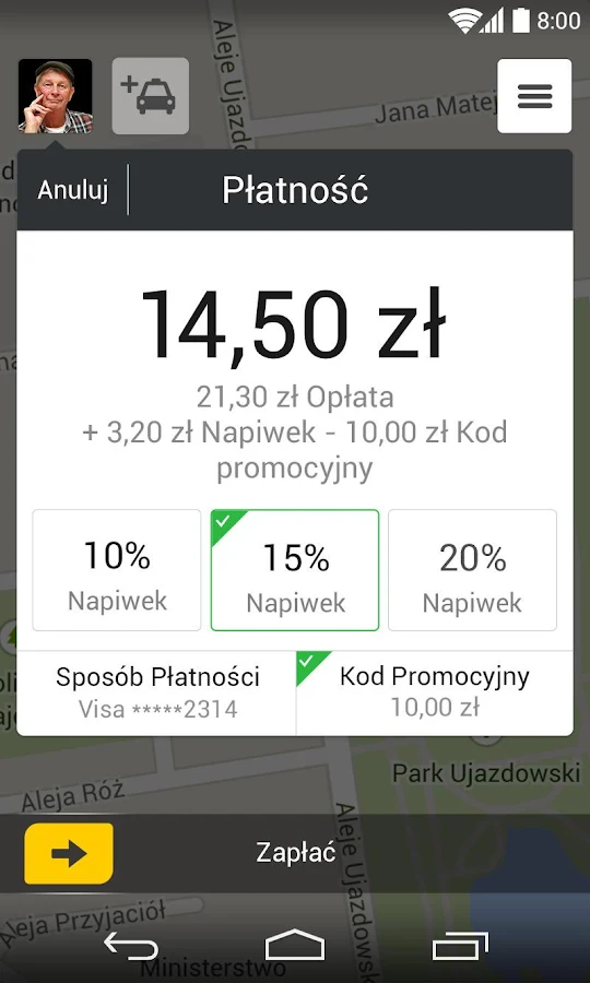   mytaxi - Aplikacja Taxi – zrzut ekranu 