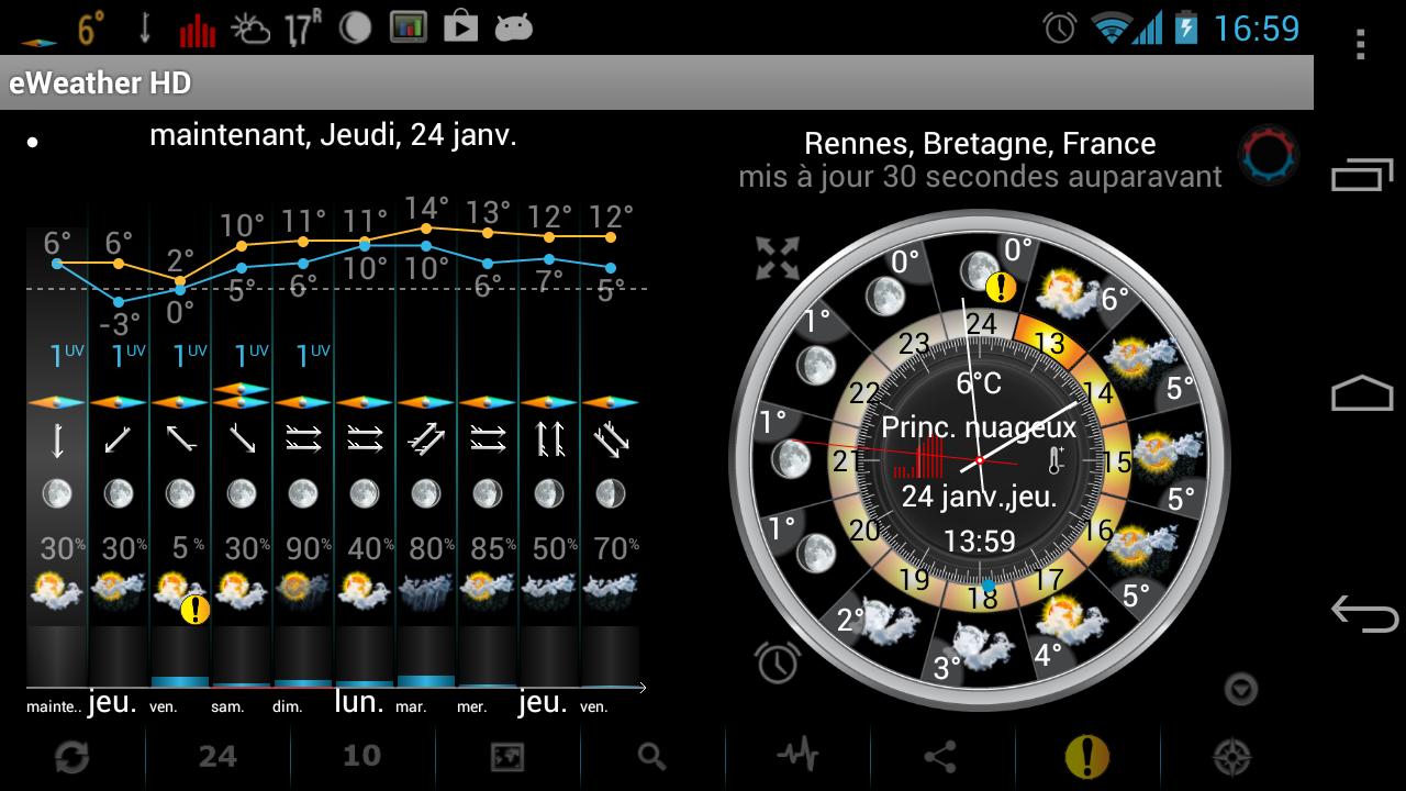   eWeather HD: Météo, Baromètre – Capture d'écran 
