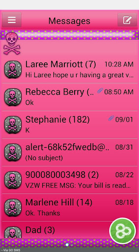 GlitterSkulls2GO SMS THEME