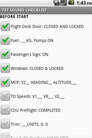 737 Sound Checklist