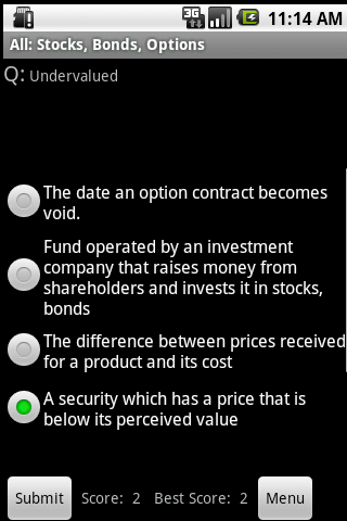 Stocks Bonds Options Study Aid Screen 2