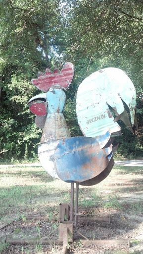 Rooster Sculpture by the Roadside