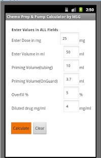 Lastest Chemo Prep & Pump Calculator APK for Android