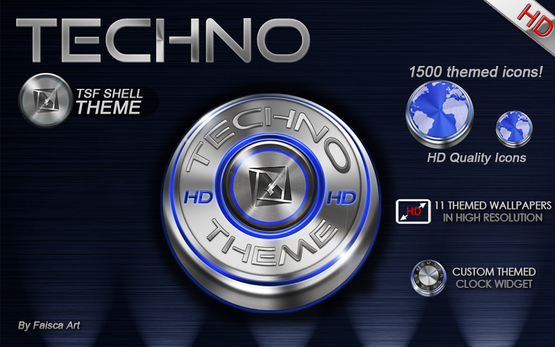 TSF Shell HD Theme Techno 3D v1.0 Download Apk