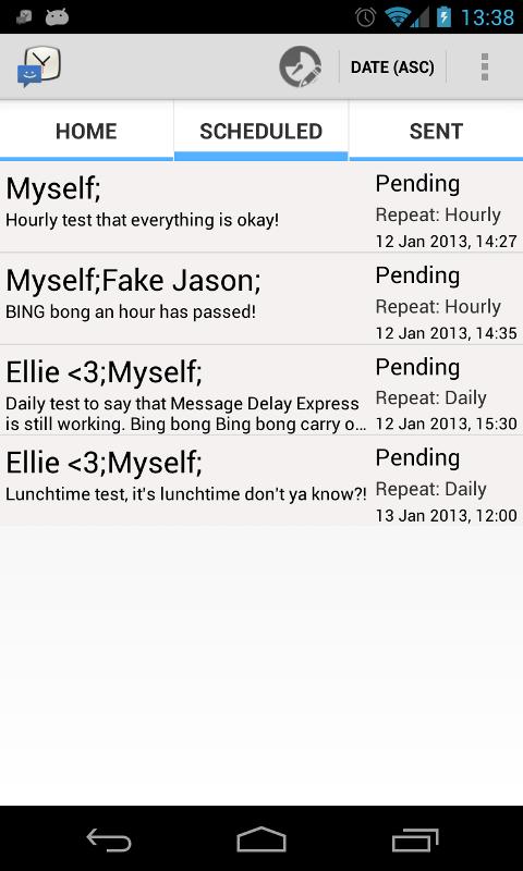 Message Delay Express Screen 3