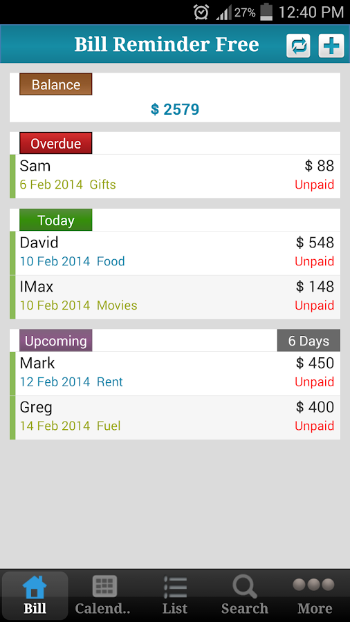 Bill Reminder Free BillManager Android Apps on Google Play