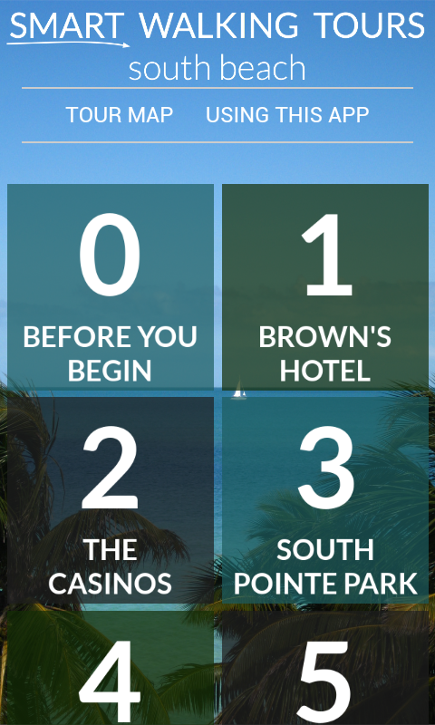 Android application South Beach Walking Tour screenshort