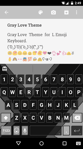 Gray Love Emoji Keyboard Theme