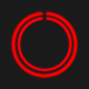 Red C-Circle Neon Clock  Icon