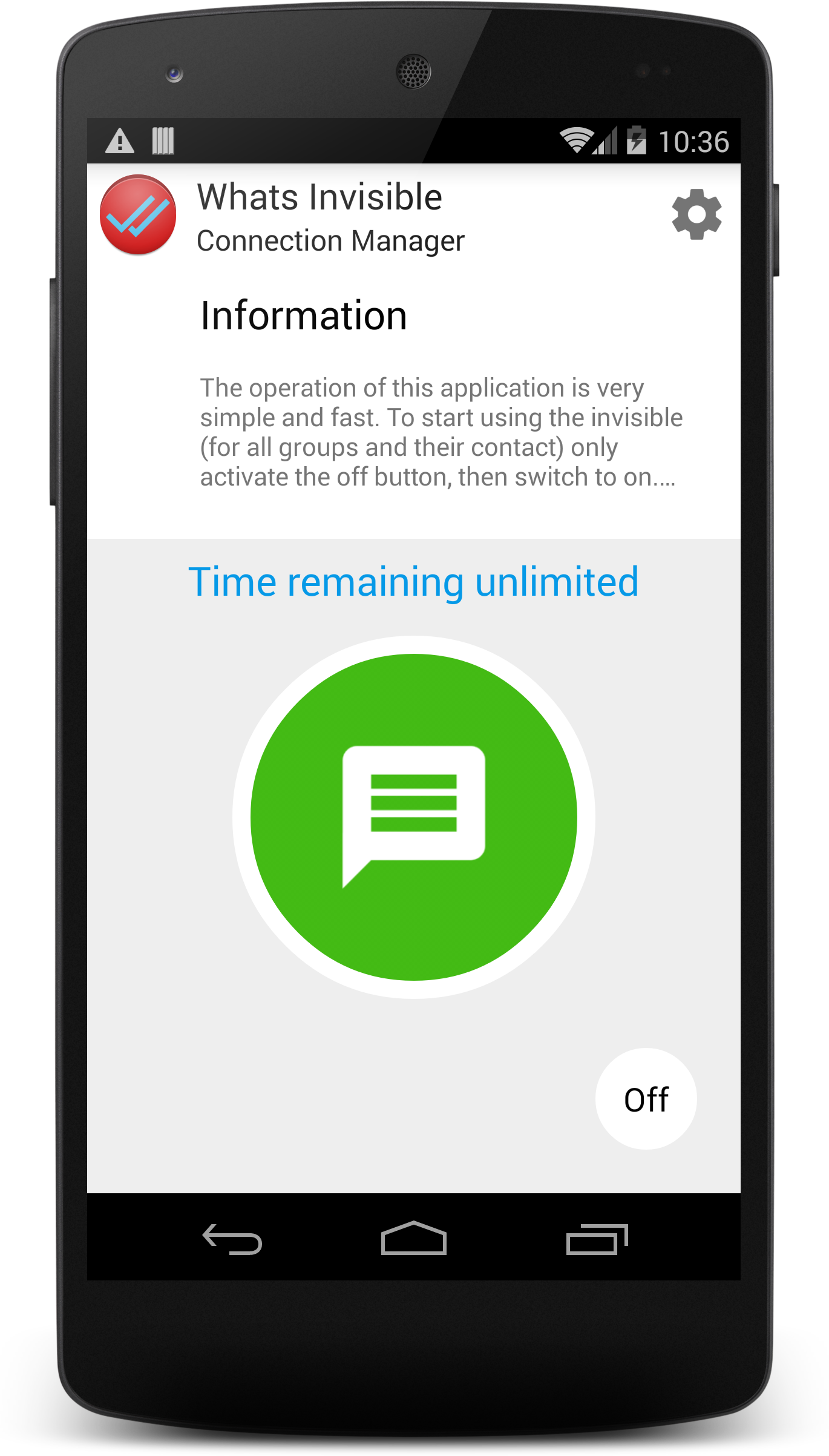 Android application WHATS INVISIBLE screenshort
