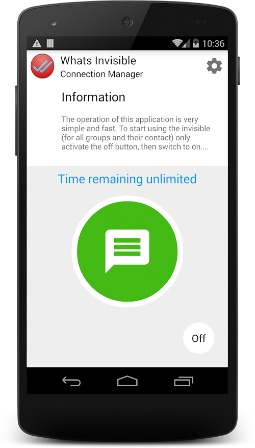 Android application WHATS INVISIBLE screenshort
