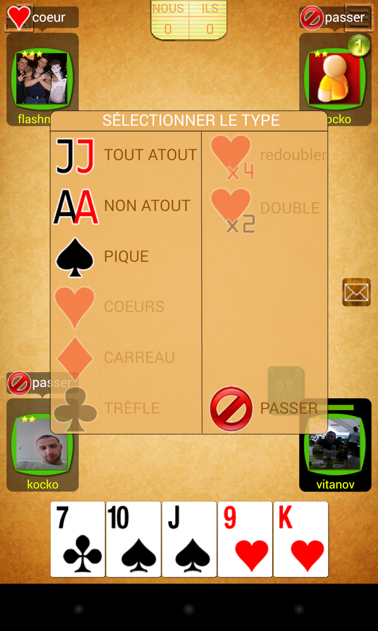 Android application Belot online (Bridge-Belote) screenshort